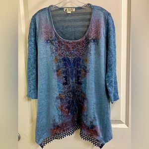 Knit top with embellishments
